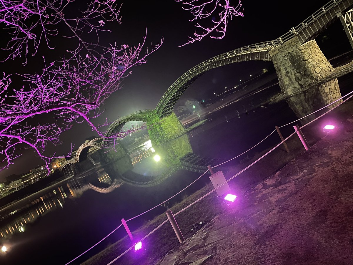 xm7_r2's tweet photo. #夜桜
 #錦帯橋 https://t.co/jHBicWHw9X