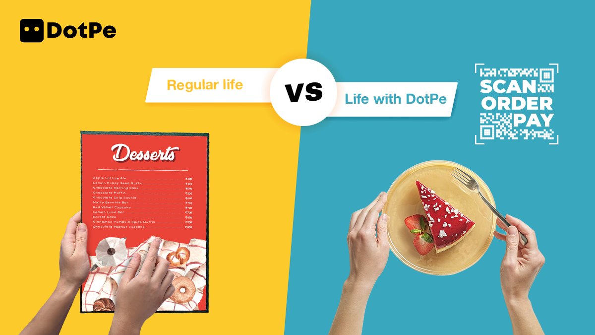 DotPe_India's tweet photo. Stop waiting on the waiter. Just #ScanOrderPay with DotPe and enjoy your meal, faster.
#DotPe #PayOnDot #EasierOnDot #EasierWithDot #DigitalPayments #EasyPayment #OnlinePayment https://t.co/gEvDWu3rSG