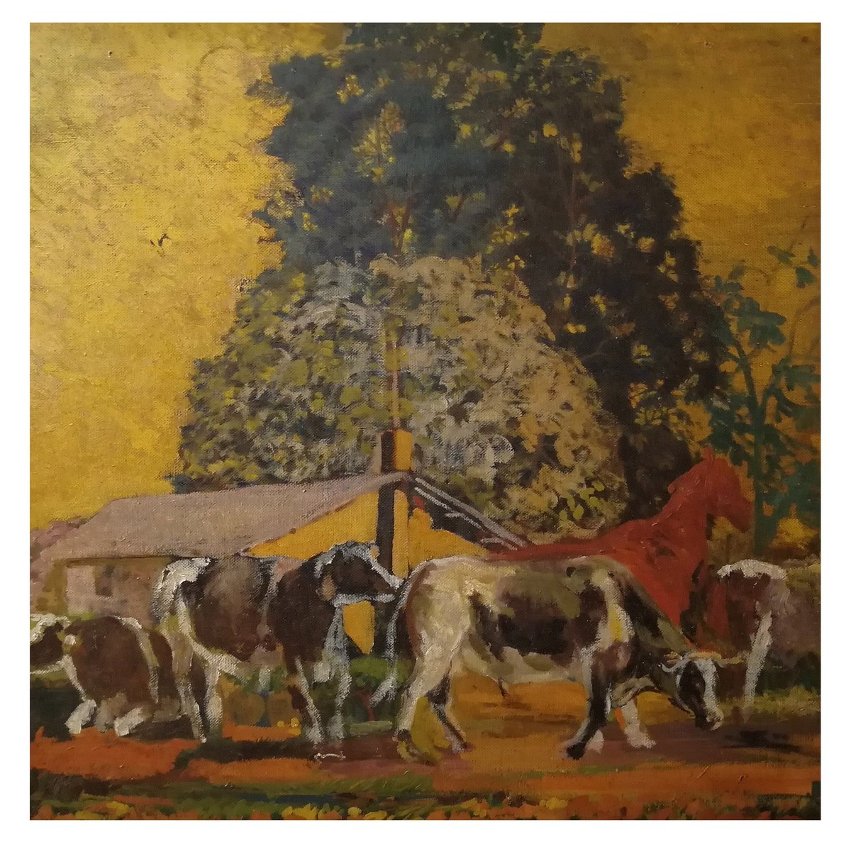 AguerreEnrique's tweet photo. #MNAV #simplementebelloni Simplemente Belloni en la Sala 1 del Museo Nacional de Artes Visuales.

Los bueyes de la chacra (s/f)
Óleo sobre fibra
91 x 91 cm
Colección Taller Belloni 

@MEC_Uruguay @CulturaMEC @MuseosUruguay https://t.co/5cK7DsCtNC