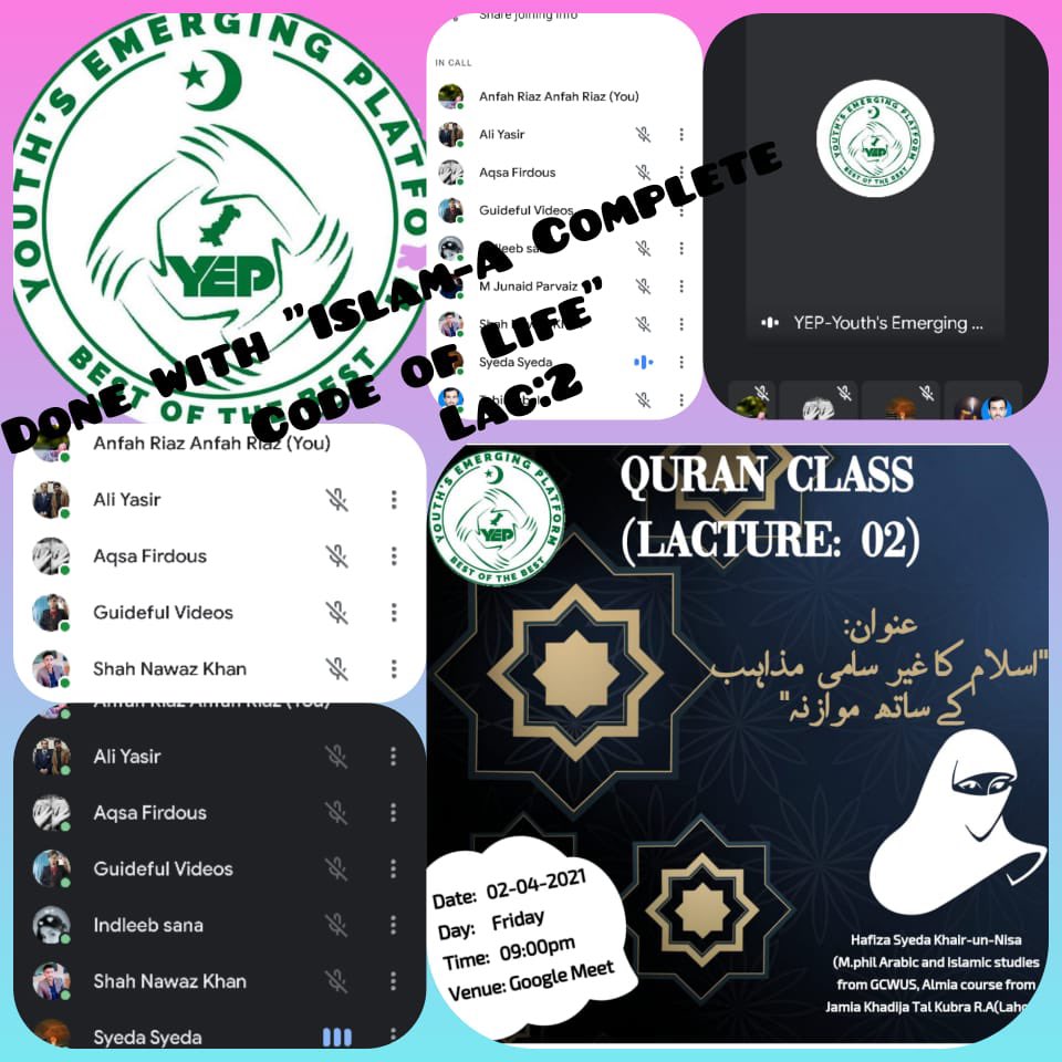 yeppakofficial's tweet photo. #Islam_A_Complete_Code_of_Life
(Lecture 2 Ends)
We are really grateful to our beloved one #Ms_Hafiza_Syeda_Khair_un_Nisa for presenting a brilliant lacture tonight to prove how really Islam is code of life.
Regards
#YEP_Youth's #Emerging_Platform
(#Best_of_the_Best) https://t.co/WdEkLNiXlJ