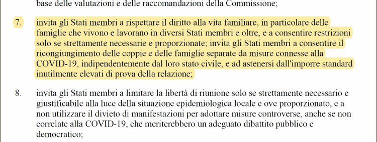 Ilaria96583441's tweet photo. Il Parlamento europeo invita gli Stati membri a consentire il ricongiungimento delle coppie e delle famiglie separate da tempo. Perché il nostro governo non vuole ascoltarlo? Basterebbe una sola deroga. #congiuntifuoricomune #congiuntifuoriregione @robersperanza @Palazzo_Chigi https://t.co/Uf9XV3SpoS