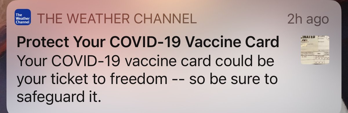 Uh.. all I wanted was the forecast. Hey Weather Channel, our ticket to freedom by the way is The Bill of rights.