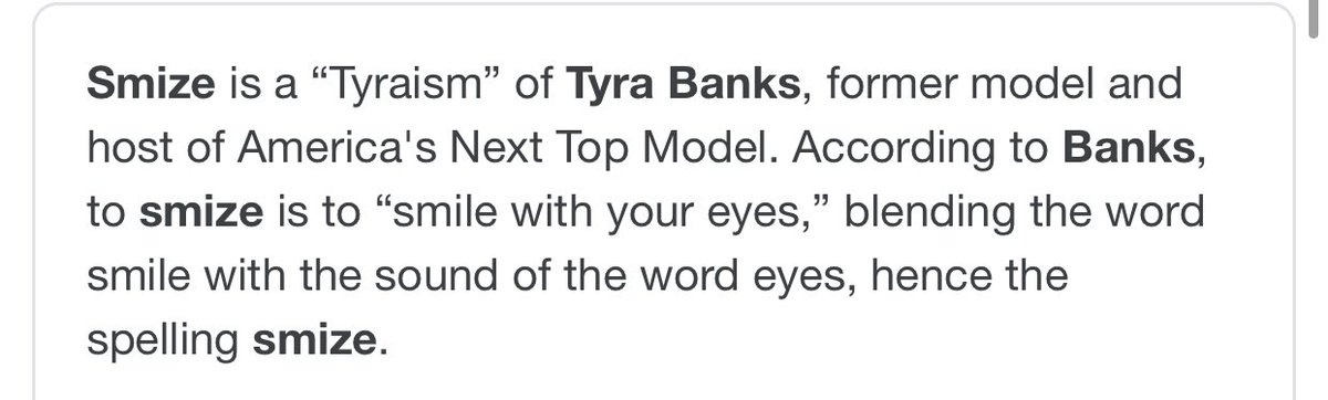 According to Tyra Banks it’s a smize. Don’t ask me how I know that.