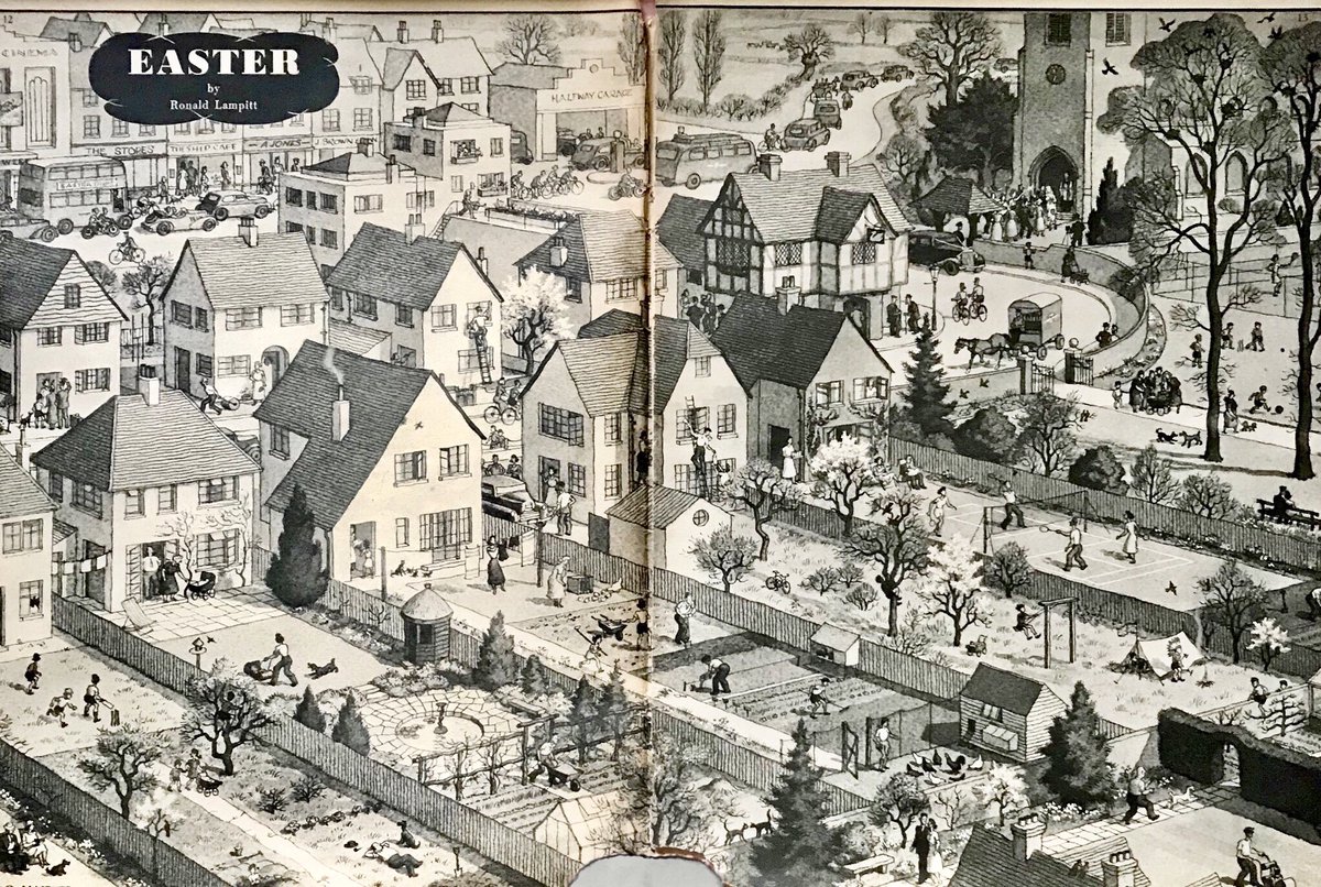 A little slice of Easter 1950, courtesy of Ladybird artist #RonaldLampitt for ‘Illustrated’ magazine