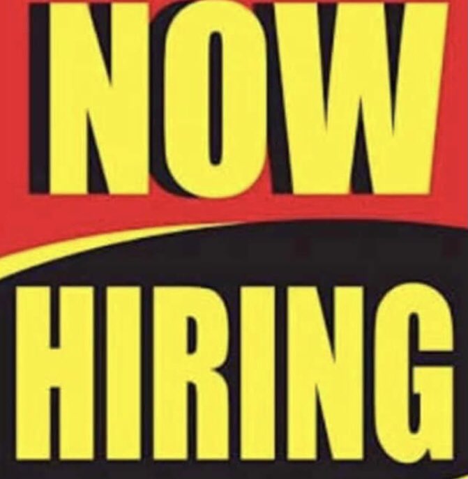 Apply during regular business hours. We are hiring cooks, server, bartenders and to-go orders staff.