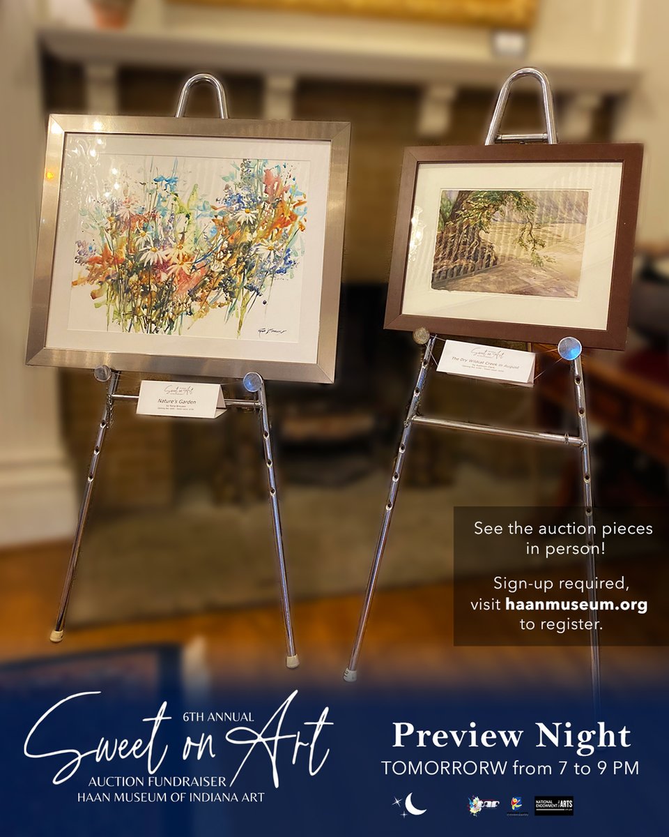 HaanMuseum's tweet photo. View the Sweet on Art auction pieces in person tomorrow evening at our second and last Preview Night! Register for a 30-minute time slot from 7 to 9 PM to see these pieces at the Haan Museum. 

Registration is required so visit https://t.co/hQgU7l7WJ5 to sign up today! https://t.co/mLsMtxSgSq