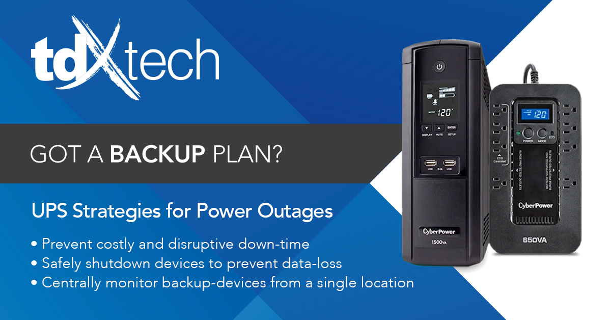 TDXTech's tweet photo. Did you know #TDXTech offers @CyberPowerSystems full line of #batteryBackup #solutions to keep you #charged up, even when your power is down? Learn more: https://t.co/BjjHct8c5k

#rackmount #tower #standby #staging #deployment #TDXTech #doITsmarter https://t.co/8wB3QJO4Ox