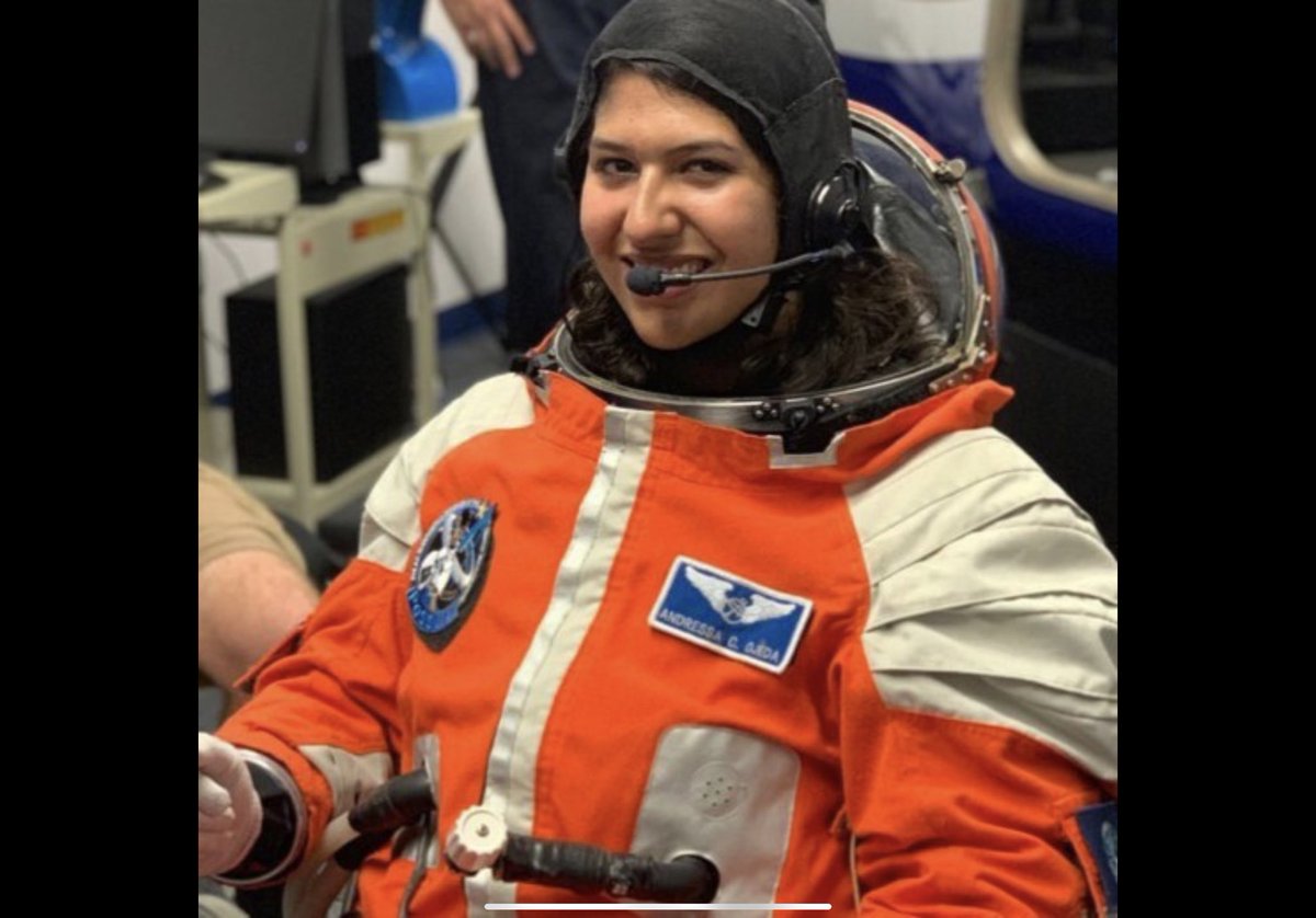 RAERrobotics's tweet image. #WomenInSTEMatERAU Andressa Ojeda is a sophomore studying Aerospace Engineering. She is a mechanical member for NASA RMC. She was invited to do Project PoSSUM as a Scientist-Astronaut Candidate, and worked as an Research Assistant studying fuel sloshing for the Mathematics Dept.
