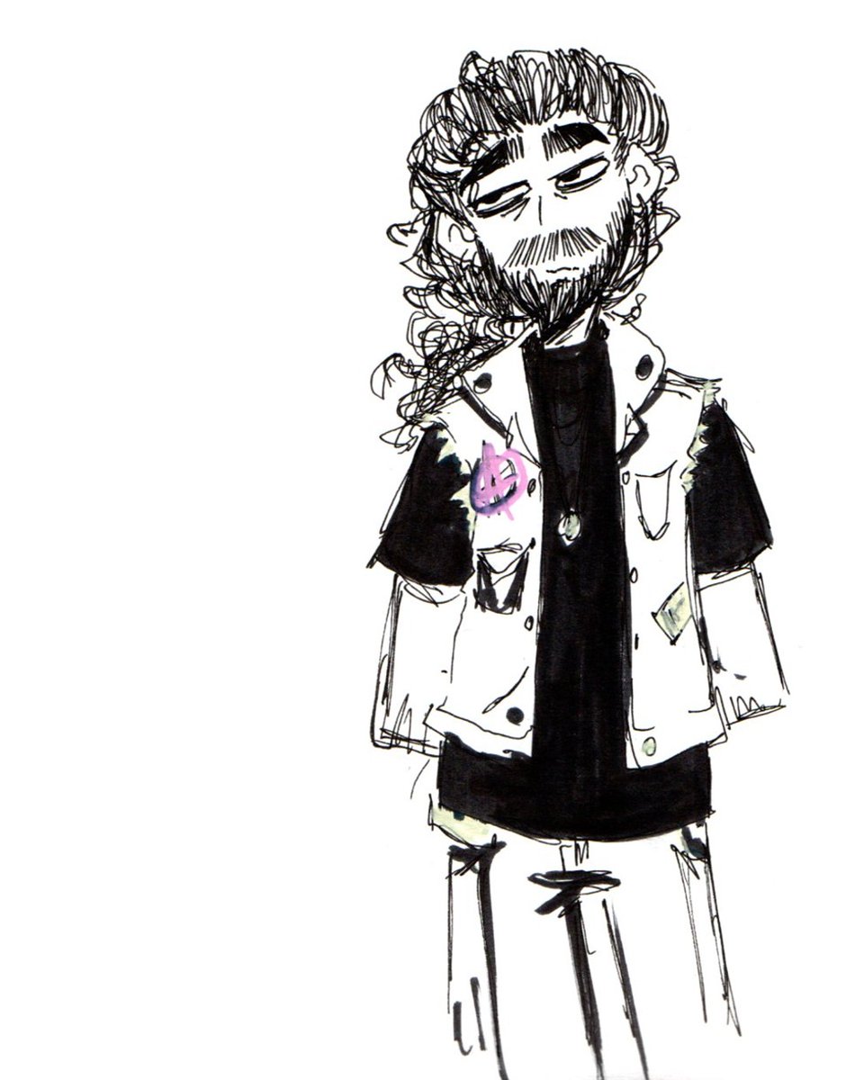 metal boi oh metal boi , let down your curly hair~ 
#art #ink #inking #sketch #marker #doodle #twitterart