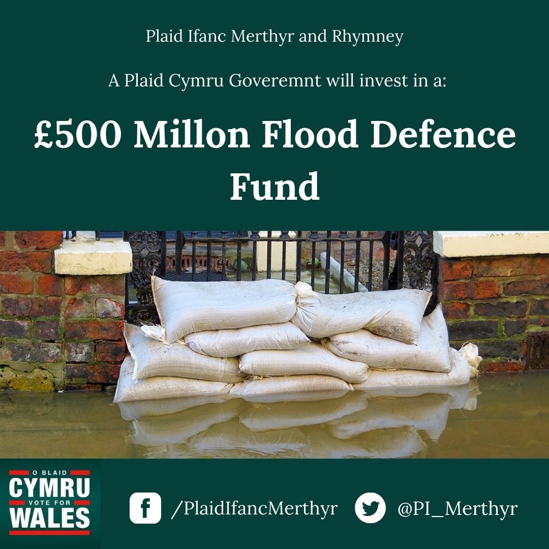 A Plaid Cymru Government would commit £500m to improve Wales flood defences! #Voteforwales
Byddai Plaid Cymru yn ymrwymo £500m i wella amddiffynfeydd llifogydd Cymru! #oblaidcymru