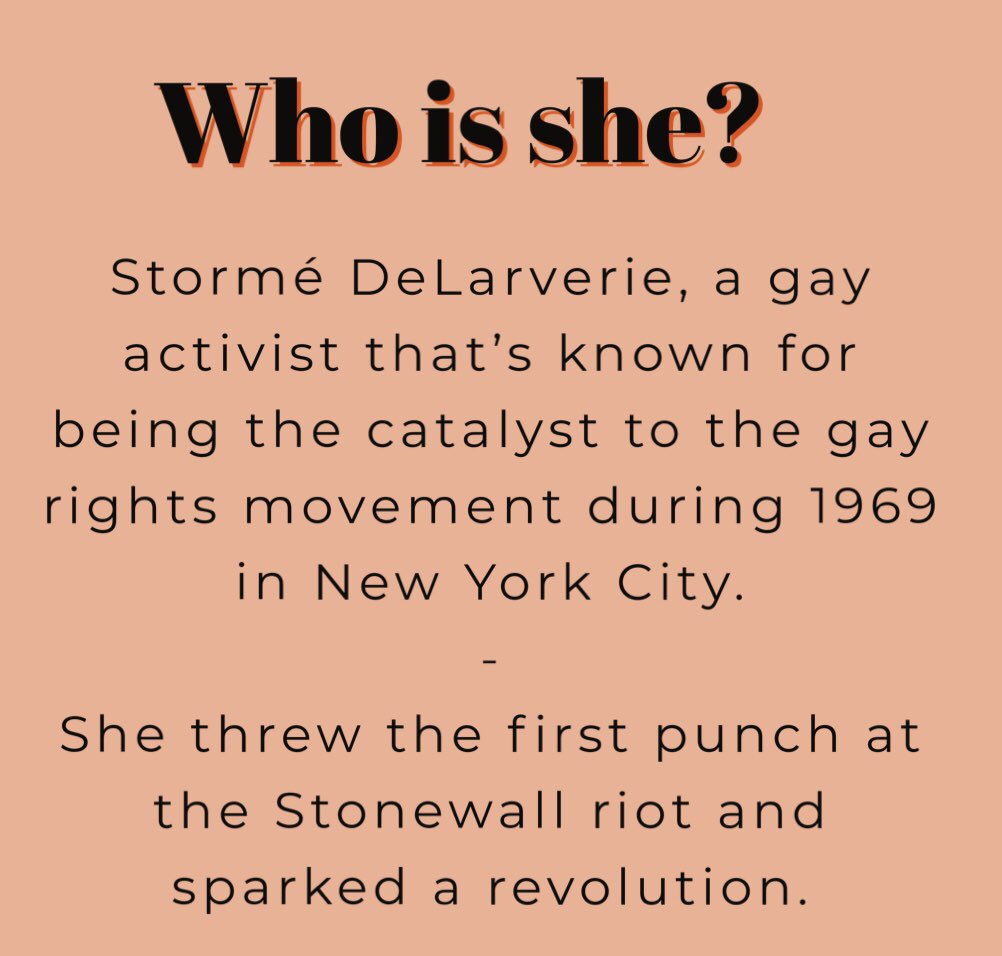 cnhb84's tweet photo. Storme DeLarverie, a singer and leader in the Gay Rights Movement in 1969 🏳️‍🌈 https://t.co/tTnbf1kTW5