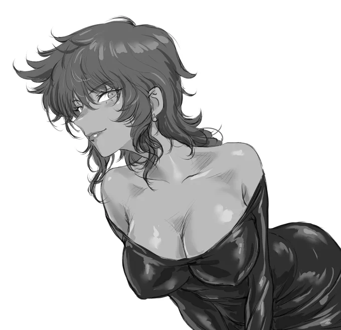 昔流行ったこういう髪型も今改めて描いてみたら案外良い感じかもしれない・・・ 