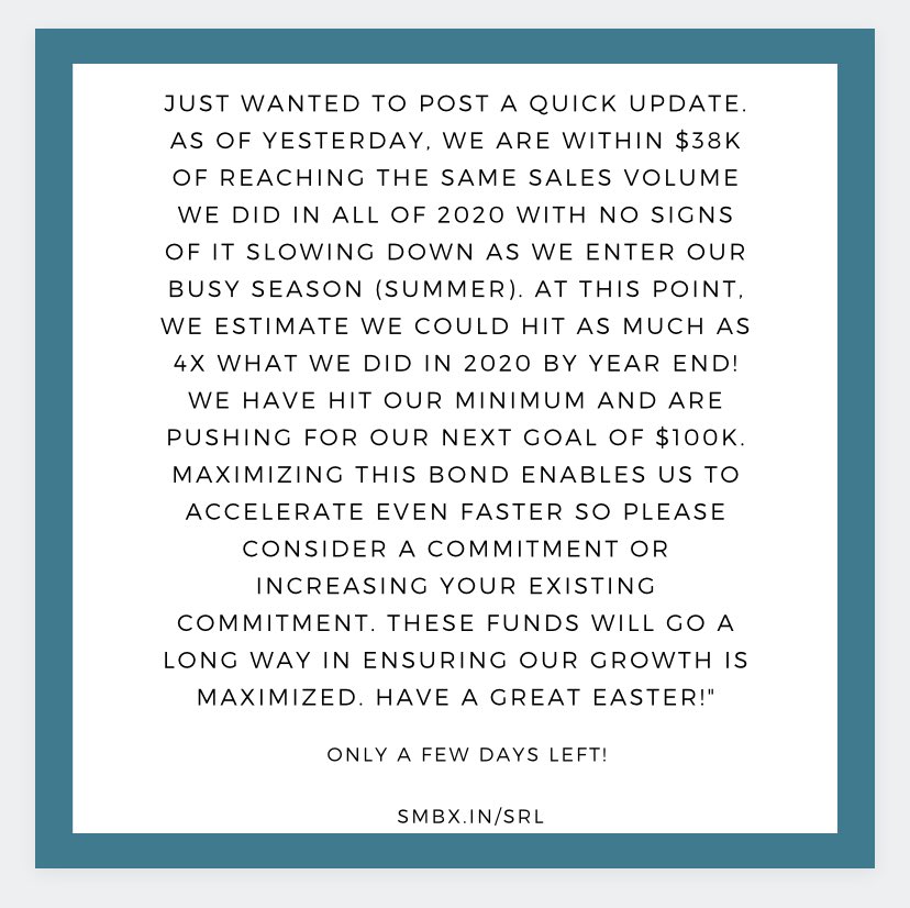 Quick update! There is still time! 
Smbx.in/sell