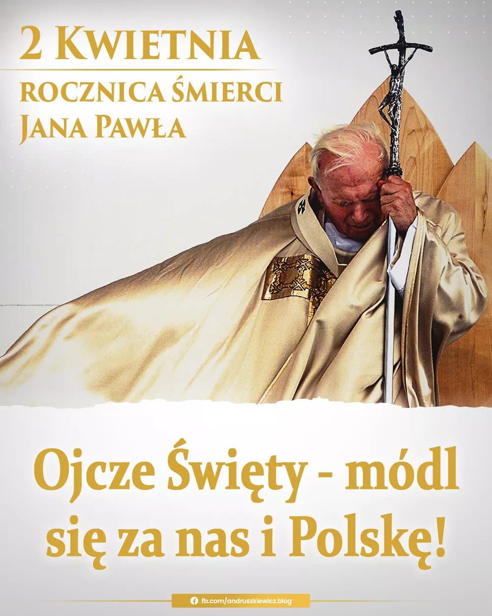 W rocznicę śmierci największego Polaka, św. Jana Pawła II warto nie tylko wspomnieć Jego nauczanie i miłość do naszej Ojczyzny. Warto też pomodlić się o błogosławieństwo dla Polski. Abyśmy wytrwali wierni tradycji chrześcijaństwa i zatrzymali falę nihilizmu. Wspieraj nas!
