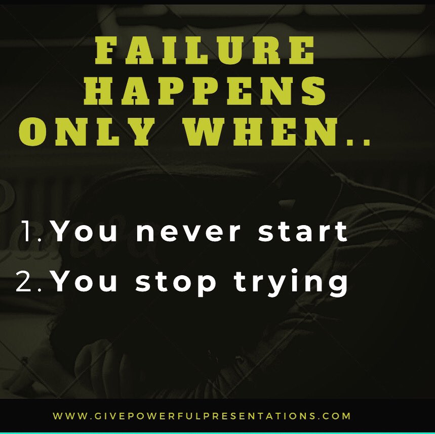 drbrianwade's tweet photo. You can do anything you put your mind to. When I first started speaking in public I was terrified and made lots of mistakes. I did 2 things right though. I started and I didn’t give up.  You will only fail if you never start or if you give up. Take your first step today! https://t.co/H7RspUU3au
