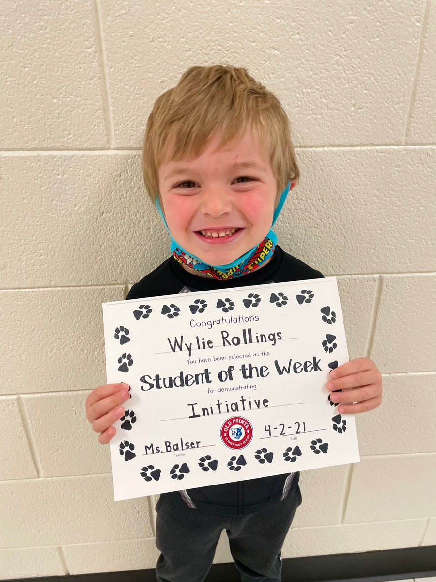 We are proud of our student of the week! <a href="/hrollings4/">Heather Rollings</a> <a href="/OldPointeElem/">Old Pointe Elem</a>