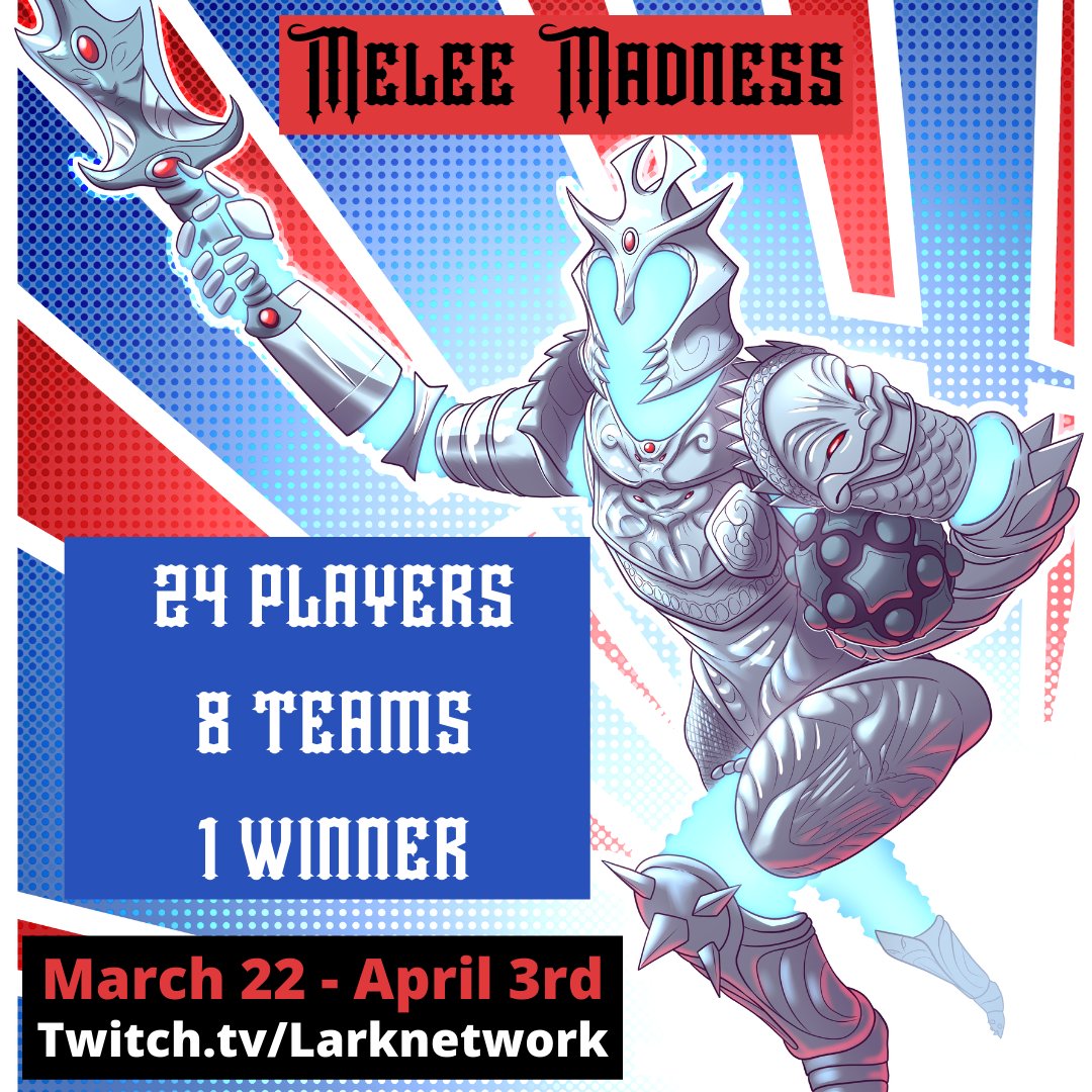 Larkadventures's tweet photo. TONIGHT is the FINAL MATCH of Melee Madness!
Feat. The Triforce of Stupidity (@PatrickLoller , @/dice_knight and @thatgreygentlem )
VS
The Cerulean Hammer Fists (@CatieOsaurus, @erikgude @ErikTait)
7pm CST! https://t.co/Gizf9aasA4