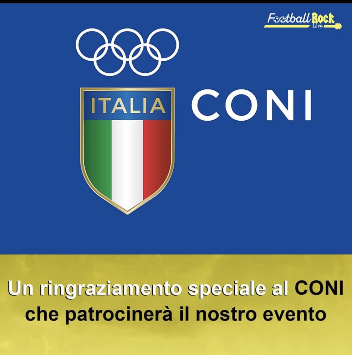 HelgaLeoni_'s tweet photo. Grazie al #Coni ed al Presidente #GiovanniMalago per il patrocinio concesso a #Footballrock #⚽️🎸 https://t.co/RmeBXZKP3X