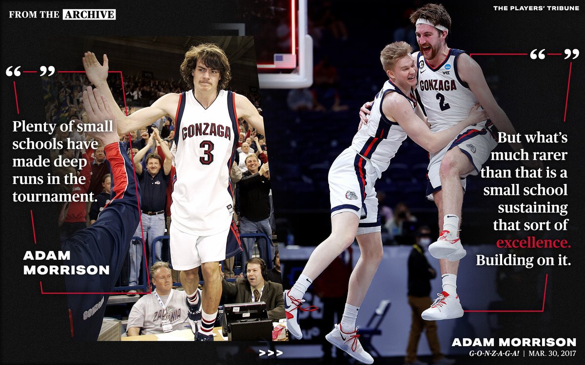 PlayersTribune's tweet photo. Adam Morrison has seen just how far @ZagMBB has come as a program. https://t.co/AWUKB9m5bm #TPTArchive https://t.co/ayenN3g2aX