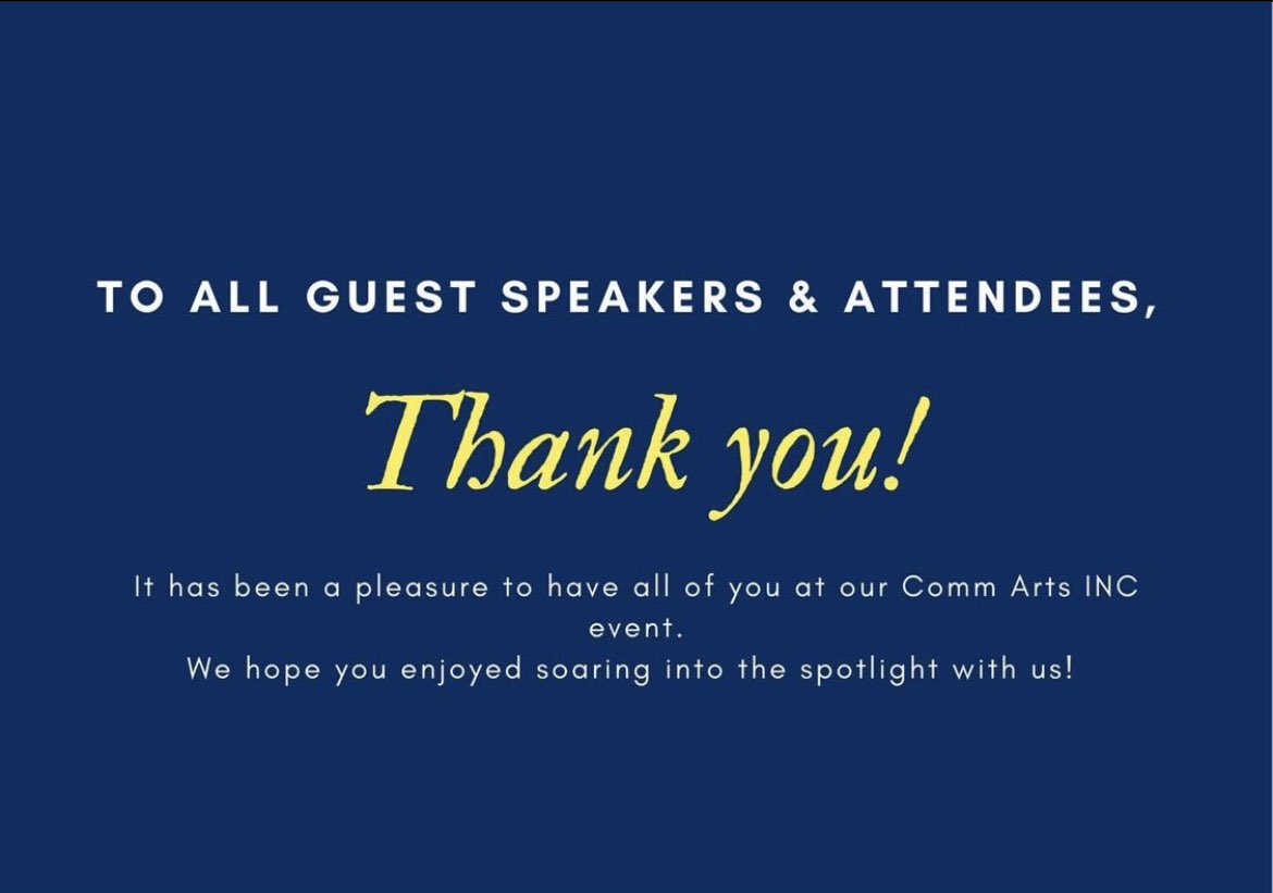 cs15438's tweet photo. And that’s a wrap!! Thank you to all of our alumni for coming out these two days! I know I sure learned a lot and took away great advice! Can’t wait for next year! #CommArtsINC #CommArts #GrooverPR @GASouthCommArts https://t.co/whSb5VJcL7