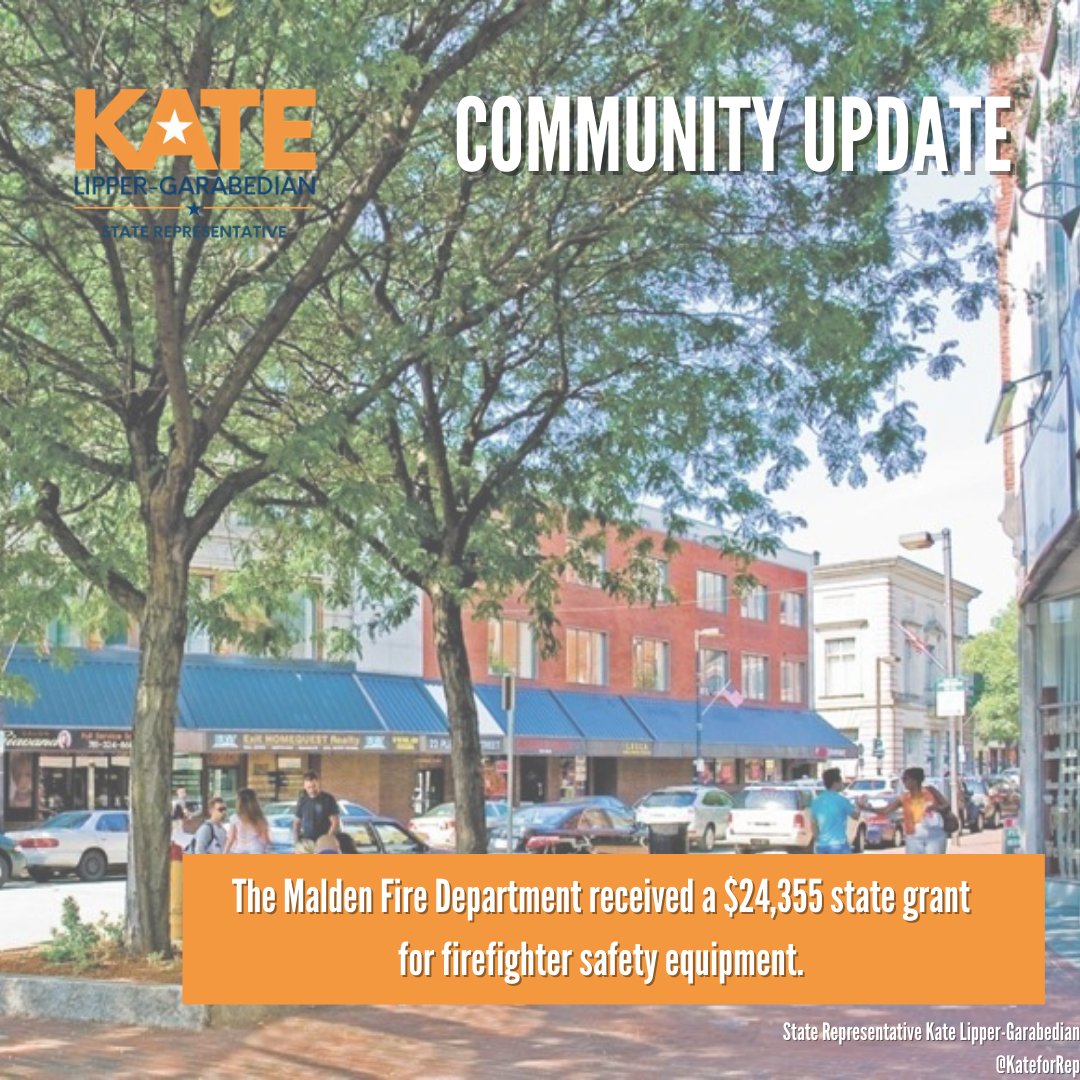 Congrats to <a href="/Melrose_FD/">Melrose Fire Dept.</a> <a href="/MelroseFF/">IAFF1617</a> &amp; <a href="/maldenfire/">Malden Fire Dept.</a> @MaldenFireChief on competitive state grant awards for safety gear. protective clothing, gear washers &amp; dryers, thermal imaging cameras, etc. will mitigate modern #firefighter health &amp; safety risks. TY for serving #32Middlesex.