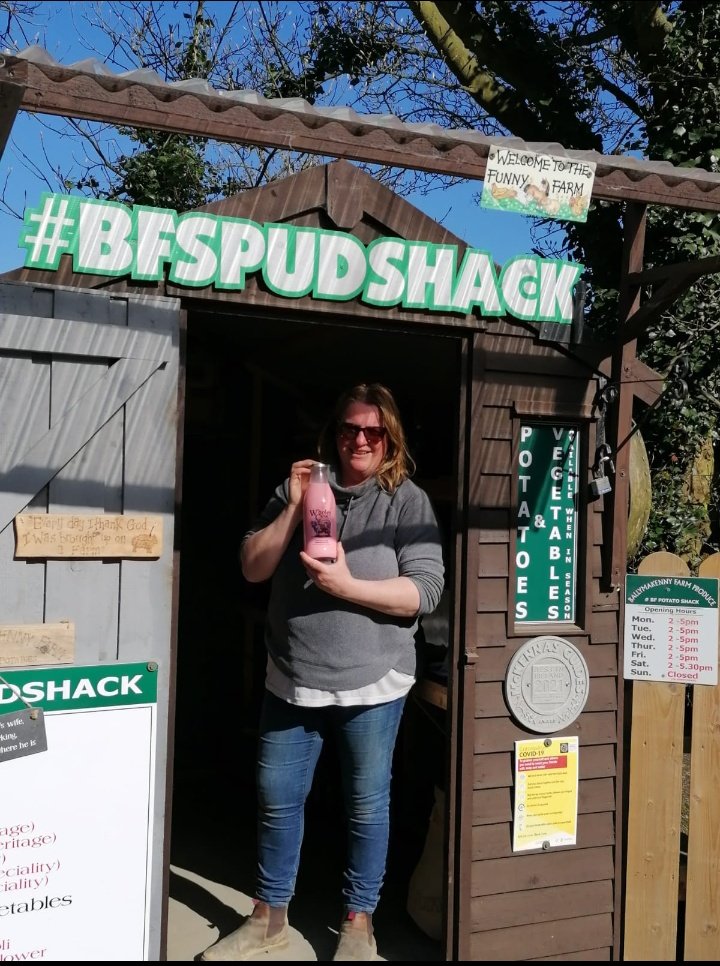 BallymakennyF's tweet photo. Thanks so much Valerie Gillespie for bringing the #MilkShack to the #SpudShack I have been looking forward to tasting this 😊 great idea from #WholeyCow Can't wait to visit. #ProperMilk A local Dairy Farm selling milk direct to customers. https://t.co/8rGe3xgYKr