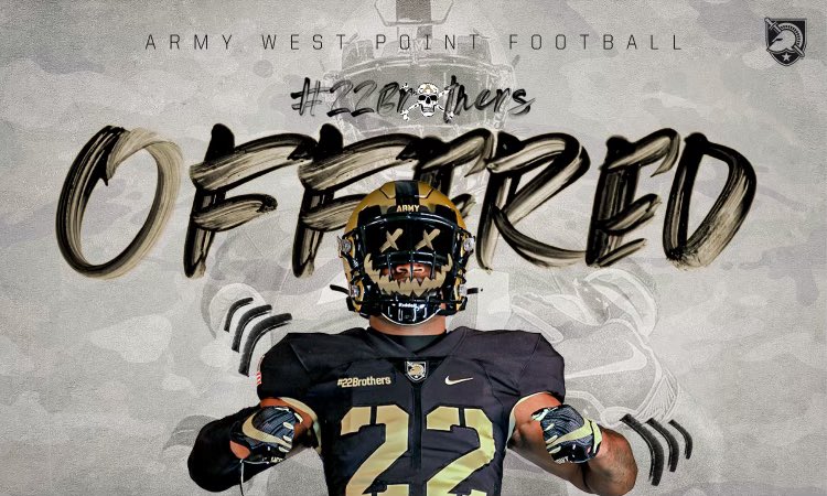 After a great talk with <a href="/coachbrentdavis/">Coach Brent Davis</a> I am Blessed to receive a offer from Army Football <a href="/ArmyWP_Football/">Army Football</a> 
<a href="/FootballShiloh/">Shilohhs.Football</a> 
<a href="/coachierulli/">Coach-Tino Ierulli</a>