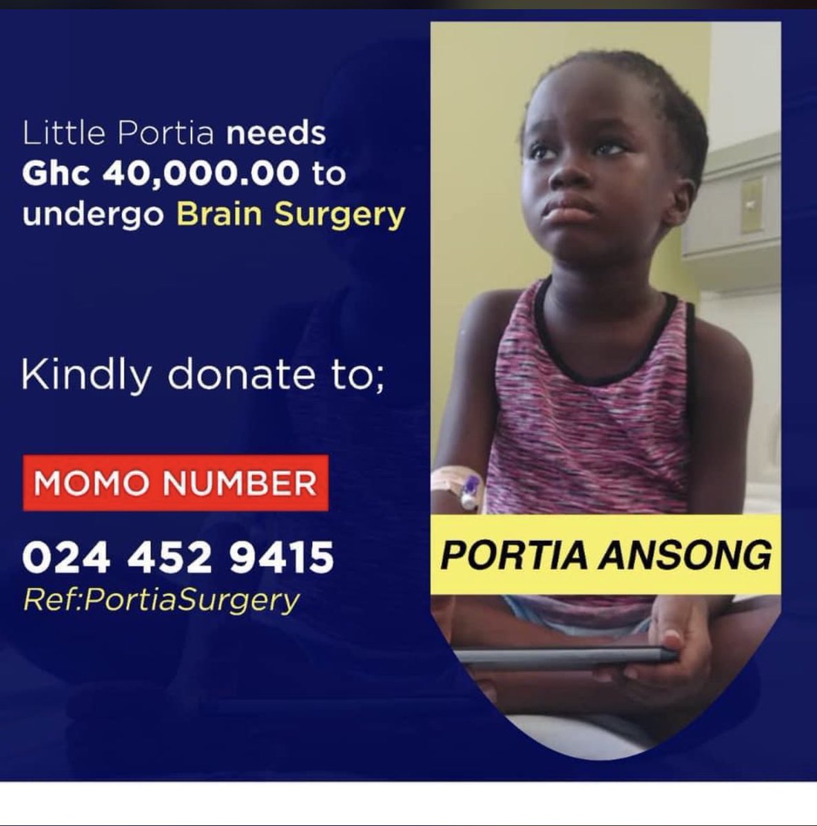headie_ndeme's tweet image. We can do 40,000gh for little Portia.