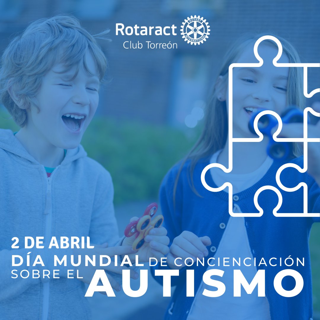 RotaractTorreon's tweet photo. En este día pongamos en relieve la necesidad de contribuir a la mejora de la calidad de vida de las personas con autismo.
#D4110 #rotaract #rotaractclub #rotaracttorreon #rotaractmexico #rotaryinternational  #diamundialautismo #worldautismday #autismo #TEA #Torreon https://t.co/nl9FDDV1ir