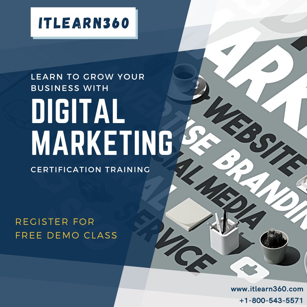 ITlearn360's tweet photo. Grow your business with Digital Marketing Certification Training  Program at ITLearn360.
For More Details: https://t.co/z8xTkmyirz
We at ITlearn360 are following All Norms of COVID-19
For More Details
Call: 1-800-543-5571
or
Email: training@itlearn360.com
#ITLearn360 #itcompany https://t.co/ggTNw3Ht34