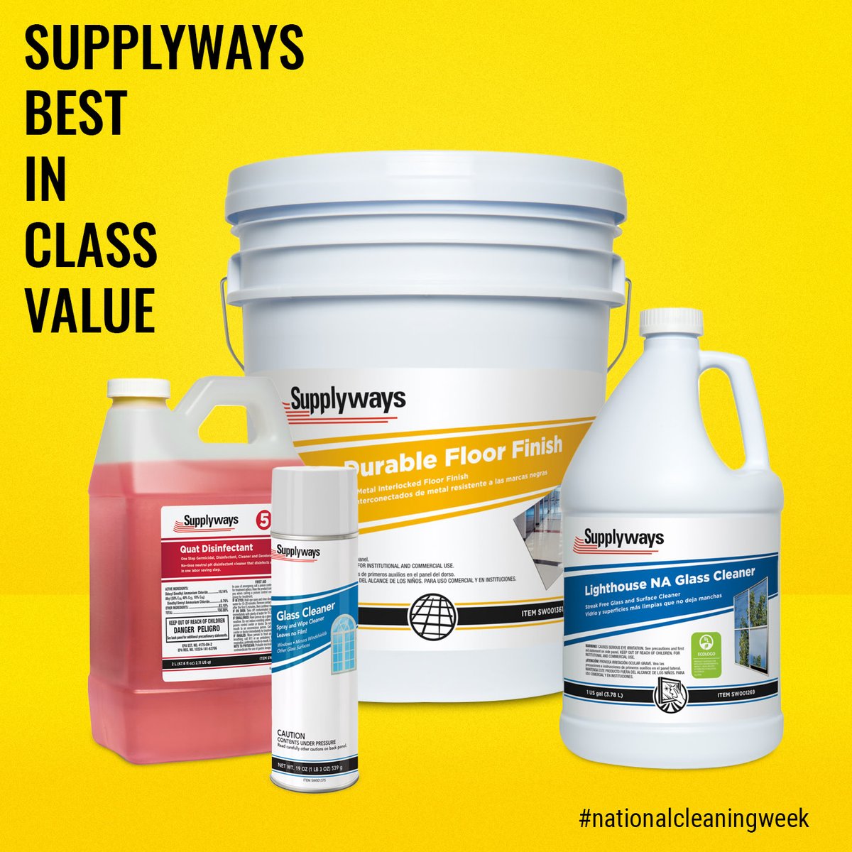 wcpsolutions's tweet photo. Supplyways janitorial and cleaning chemicals and supplies are what we think is the best in class value.
https://t.co/BEXJJCXBTQ
Give us a call for a quote or demonstration.
#nationalcleaningweek #supplyways https://t.co/jWPVvDlqYr