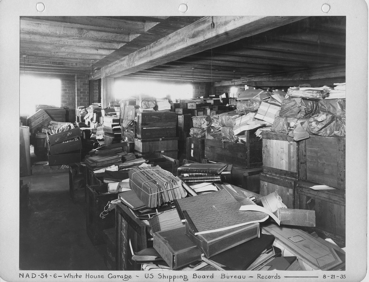 seiworkshop's tweet photo. If your digital files are similar to the White House Storage Garage in 1935, Molly Szymanski’s #SEI2021 Digital Preservation session will help you wrap your head around the basics of building long-term access to digital materials. https://t.co/DHDKaLZAuE