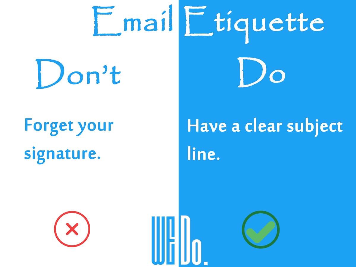 HrWedo's tweet photo. WeDo Tips!
Email Etiquette
Some useful tips (Do & Don't) in writing an email
آداب البريد الالكتروني
بعض النصائح الواجب اخذها بعين الاعتبار عند إرسال بريد الكتروني
#HR #WeDo #HrServices #Do #Dont #Advise #humanresources #Tips #WeDoTips #Advice #email #writing #DoDont https://t.co/PfJ5EsCOvF
