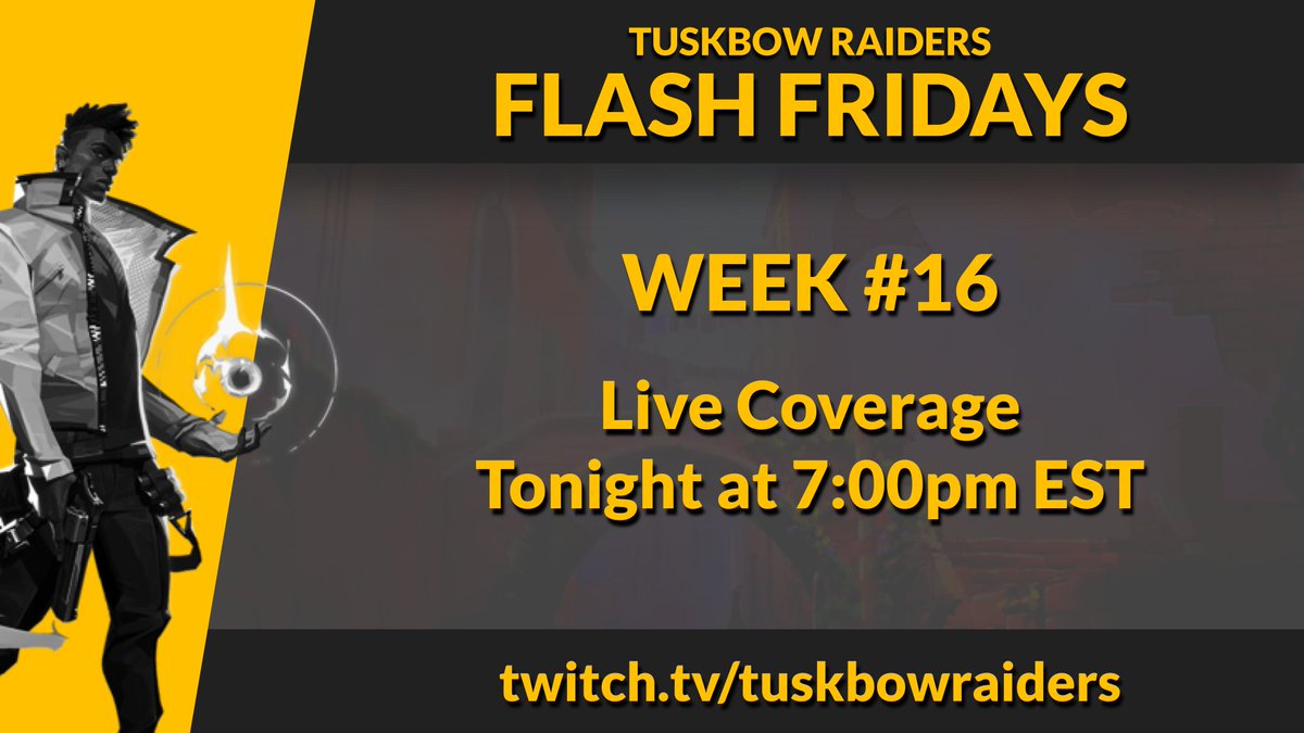 Tuskbow's tweet photo. 🚨Flash Fridays Week #16! Don't miss the action! Tune in tonight!

⏰7:00pm EST

📹https://t.co/RJl0Iwxnso https://t.co/UeU89t5rED