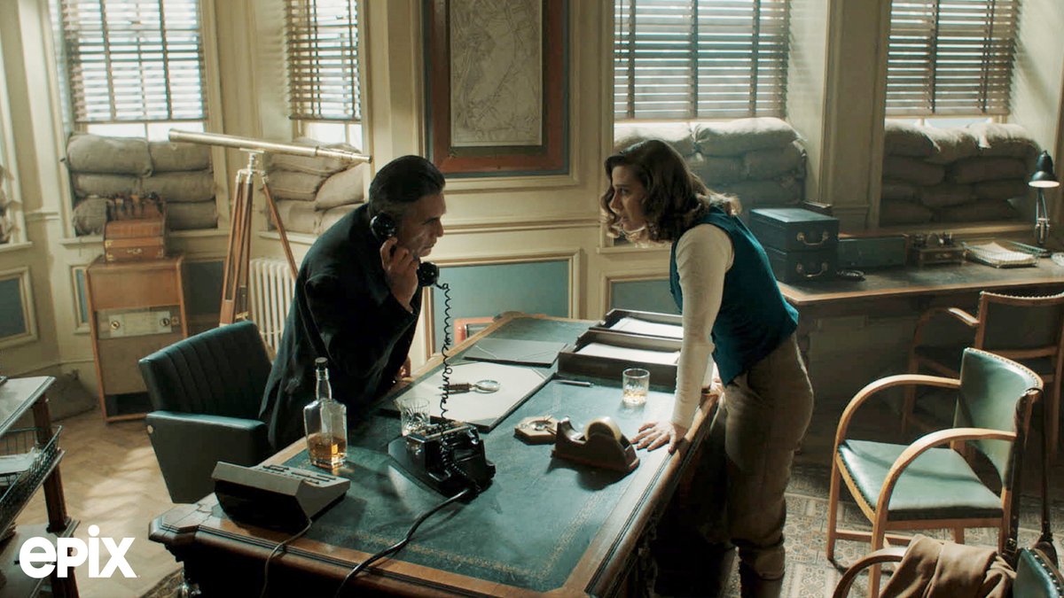 PennyworthEpix's tweet photo. They had the best intentions but they may be fighting a losing battle. See what Aziz and Martha have up their sleeve on the next #Pennyworth, tomorrow on @EPIXHD. https://t.co/v0Stt1uBrh