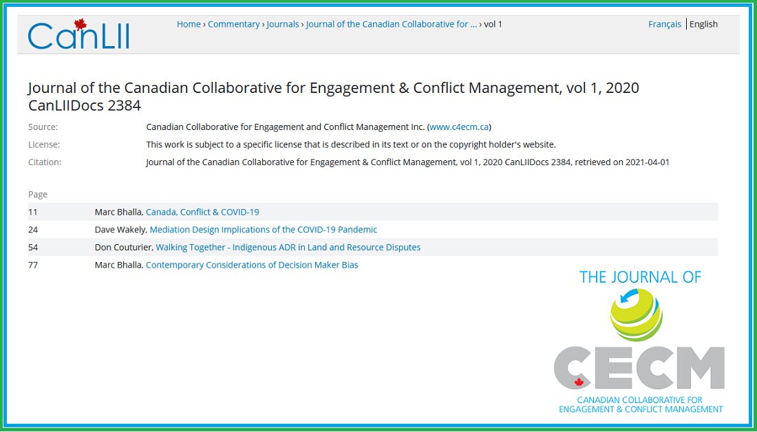 Collab4ECM's tweet photo. Our Journal's articles are available on CanLII...

https://t.co/8hAmC431lF

#JCECM #ADR #ODR #mediation #arbitration #adjudication #engagement #reconciliation #disputeresolution #conflictmanagement https://t.co/X5RXaXGYly