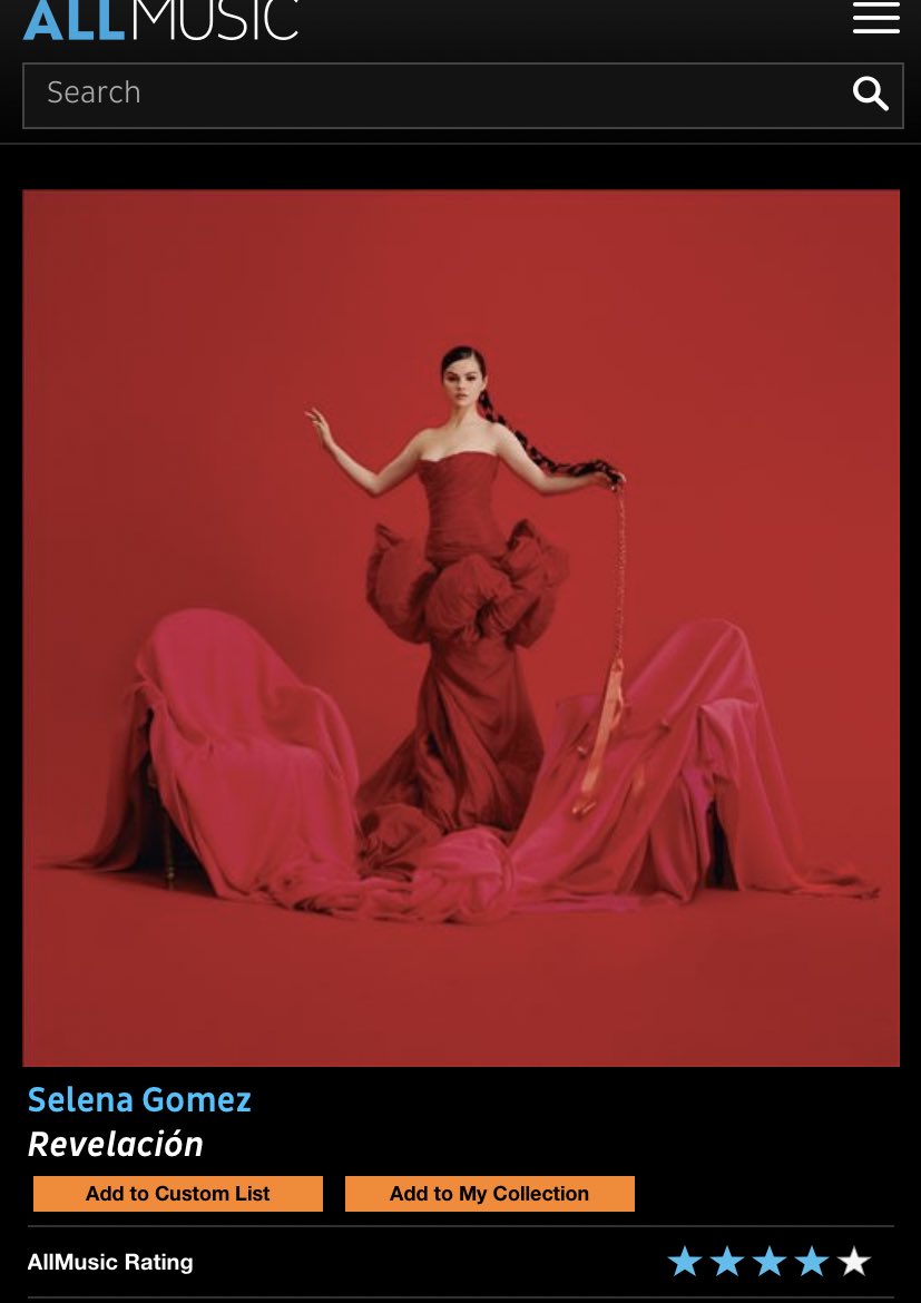 💃 After receiving a review by <a href="/allmusic/">AllMusic</a>, ‘Revelación’ might finally get a final score on Metacritic. It’s aiming to become one of the 5 highest rated female latin albums of the platform.
