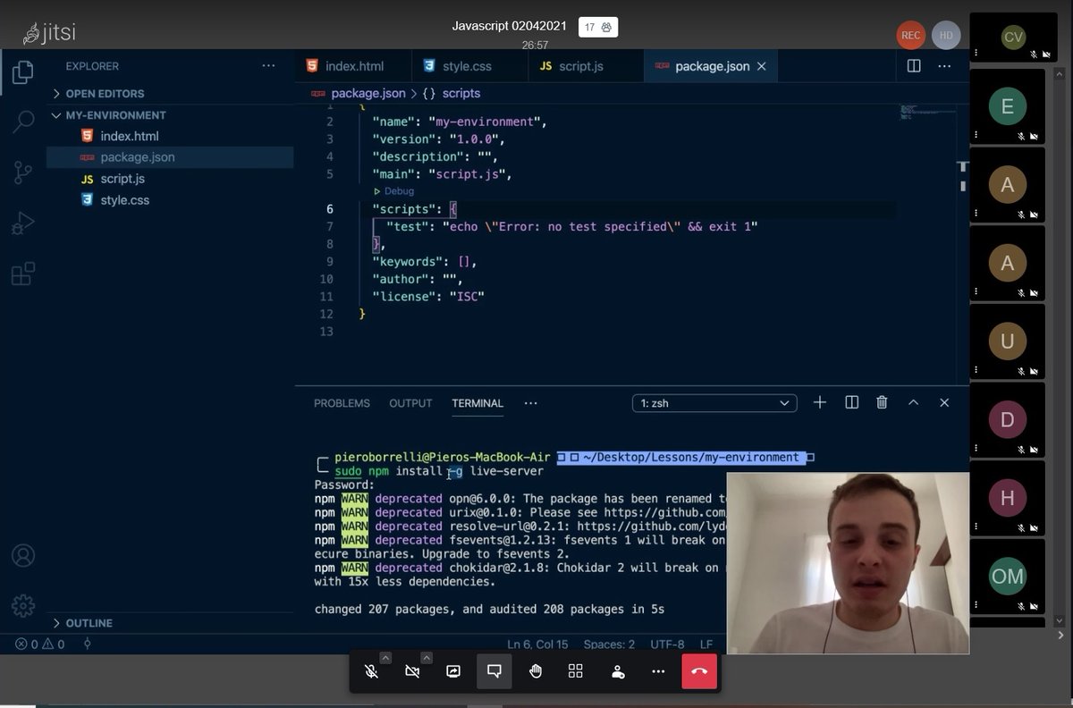 christyvolosin's tweet photo. Today in class with @StackademicHQ, we learned how to set up a professional JavaScript project environment using certain technologies, and how to keep your code style consistent.π It was a less intense class, and we got to have some Q&A's. Happy Friday! #Stackademic https://t.co/qqVHVj4zf1