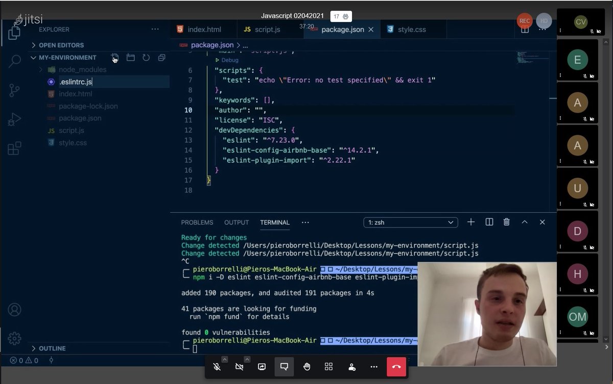 christyvolosin's tweet photo. Today in class with @StackademicHQ, we learned how to set up a professional JavaScript project environment using certain technologies, and how to keep your code style consistent.π It was a less intense class, and we got to have some Q&A's. Happy Friday! #Stackademic https://t.co/qqVHVj4zf1