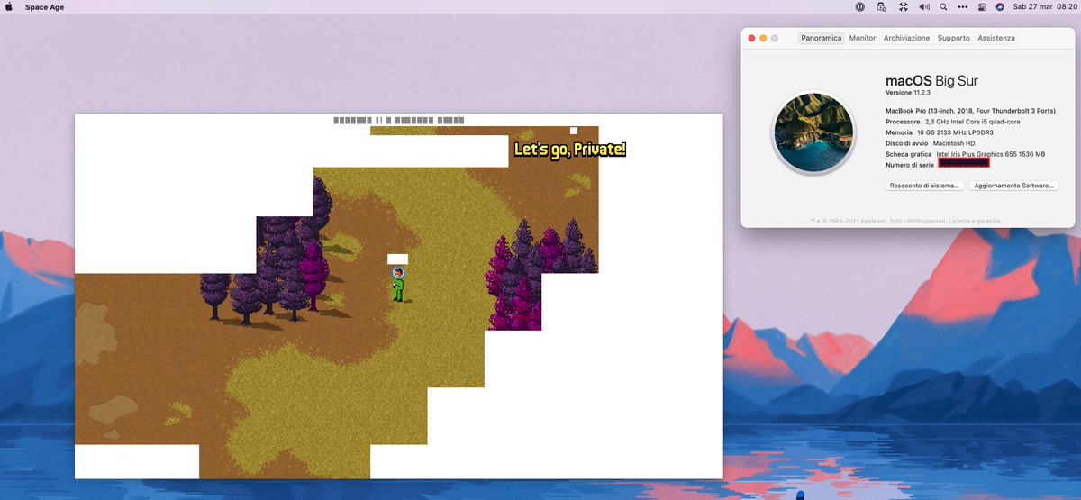Hey <a href="/Spaceageapp/">Space Age</a>, <a href="/AppleSupport/">Apple Support</a> I just purchased Space Age from the Mac App Store. Unfortunately, the game does not display correctly on my MacBook (with Big Sur). White blocks appear everywhere. Is there anything I can do to solve the problem? Thank you.