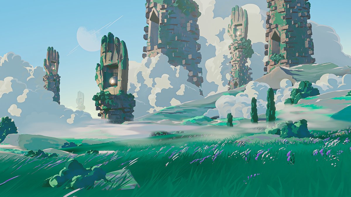 Giant towers, remnants of a forgotten civilization.

instagram.com/skiesofmu
skiesofmu.artstation.com

#ghibli #anime #b3d #blenderartist #blender #evee #toonshader #digitalart #conceptart #3dart #stylized #digitalart #environmentconceptart #toon #fantasyart #draw #bnpr