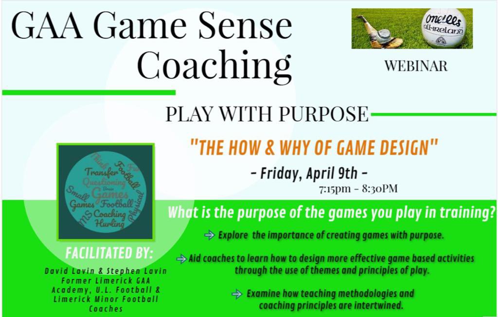 📣WEBINAR ANNOUNCEMENT📣Friday 9th April: 19:15-20:30 Cost: €12:50 eventbrite.ie/e/play-with-pu… If you’ve 👍 the game based content we’ve posted, this webinar takes a closer look at how and why the games are designed.