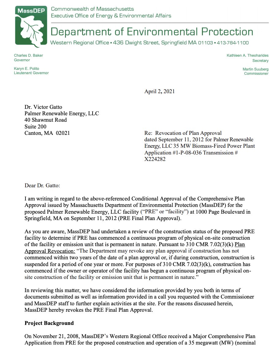 davabel's tweet photo. Big news for #biomass opponents in Massachusetts: @MassDEP just revoked a permit for a developer to build a highly controversial wood for energy plant in #Springfield, the asthma capital of the nation. #mapoli

See more about the controversy here: 
https://t.co/mWlTmGqUWS https://t.co/CgmLnMAt05