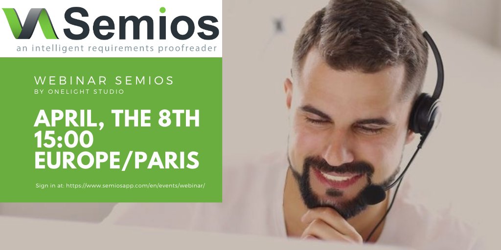 semiosapp's tweet image. Don&apos;t miss our webinar !
#requirementsengineering #specificationdocuments #RE #nlp #qualitycontrol #businessanalysis

semiosapp.com/en/events/webi…