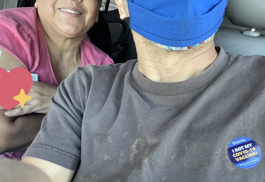 My parents are now fully vaccinated and that’s because of mutual aid groups like the folks at <a href="/GroundGameLA/">Ground Game LA</a> doing the much needed outreach to communities of color. 

I am so grateful, what a relief 🥺