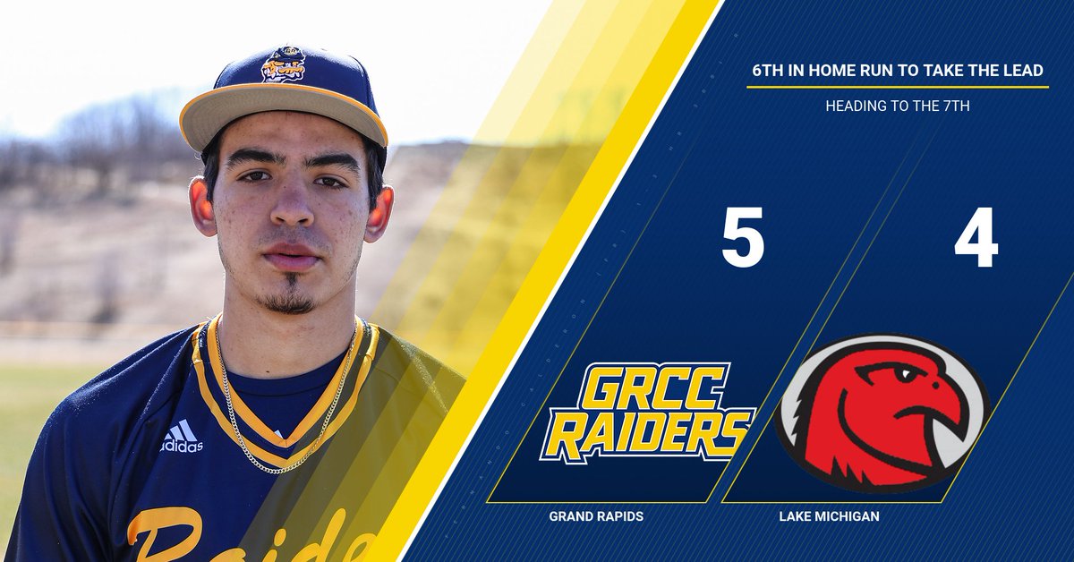baseball_grcc's tweet photo. Fernando Calderon (Fr) with an epic AB.. 3R Bomb to LF. Raiders take the lead 5-4 heading to the 7th https://t.co/IhdC2ljBQC