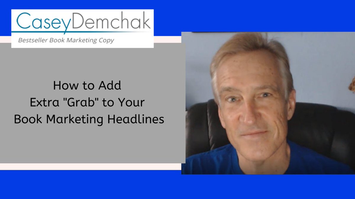 caseydemchak's tweet photo. #Authors - Want to add some extra “grab” to your #bookmarketing headlines? Here’s a simple #headline writing technique that will engage the attention of more book buyers. https://t.co/b93Z0WJejK
#IndiePublishing #BookBoost #BookPromotion https://t.co/Ztj0oqhdRf