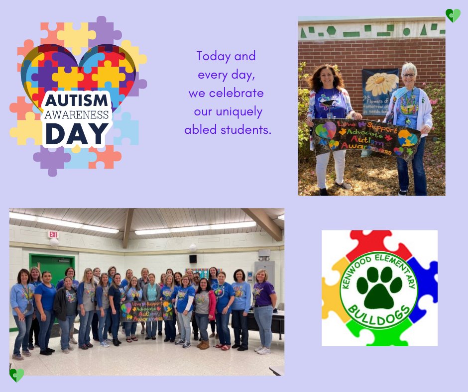 KESBulldogs's tweet photo. World Autism Awareness Day 2021 💚🐾
@OCSD1 
Okaloosa County School District 
#autismawareness https://t.co/kTmbuuhUvy
