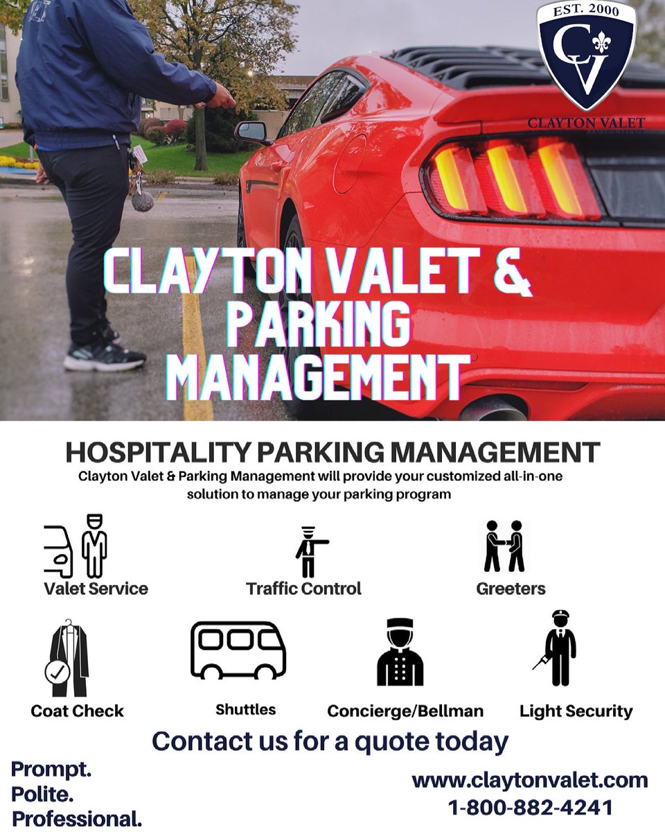 Contact us today to see how we can customize your parking program! 
#claytonvalet #parkingmanagement #parking #parkingsolutions #stl #stlmo #kcmo #kc #midwest #valet #hospitality #healthcare #restaurant #quote #contactus #service #smallbusiness #supportsmallbusiness #stlmade