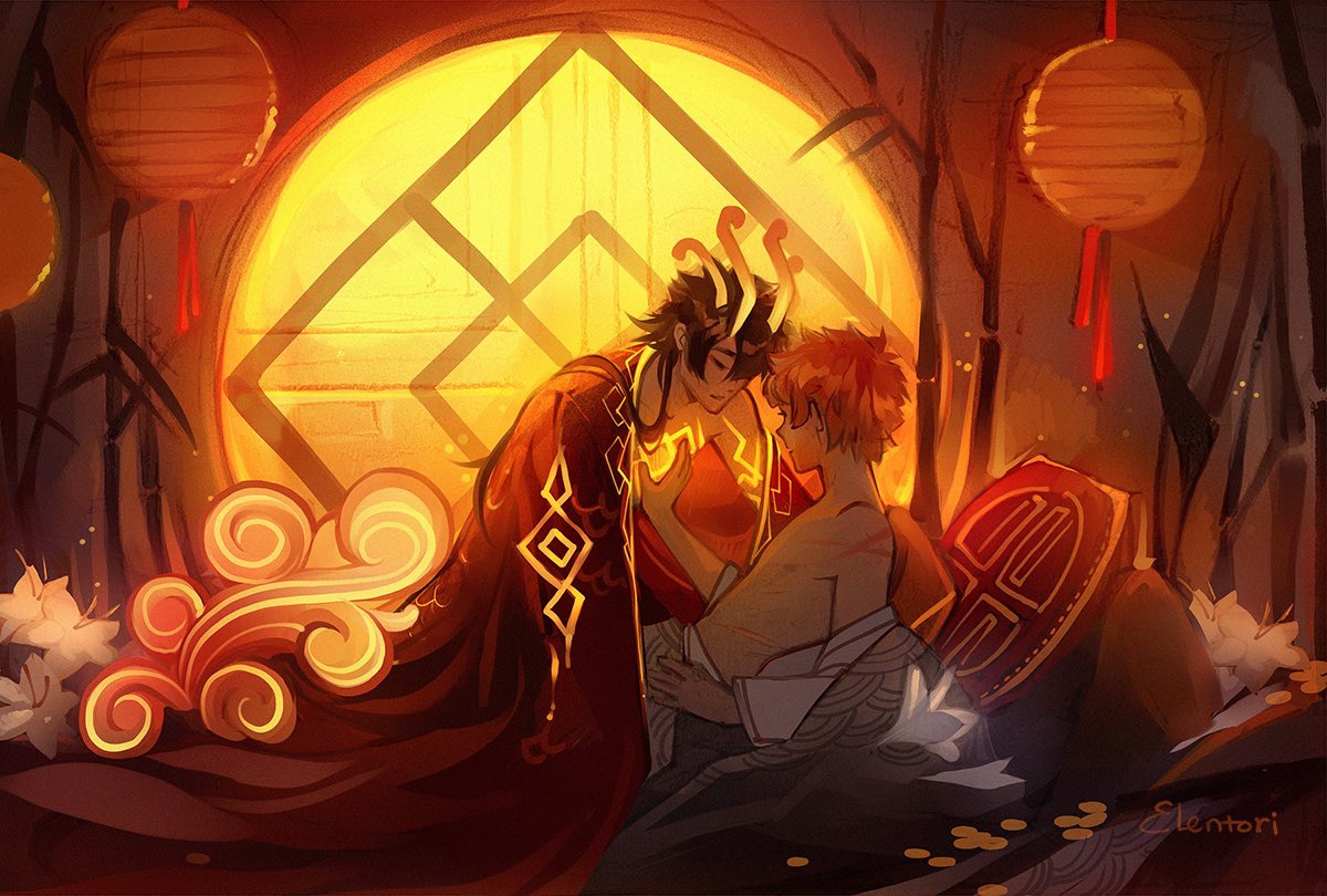 Elentori's tweet photo. ‘Take it, it’s what you came here for isn’t it?’ 🧡
#GenshinImapct #ZhongChi https://t.co/aZOhgyGsGd